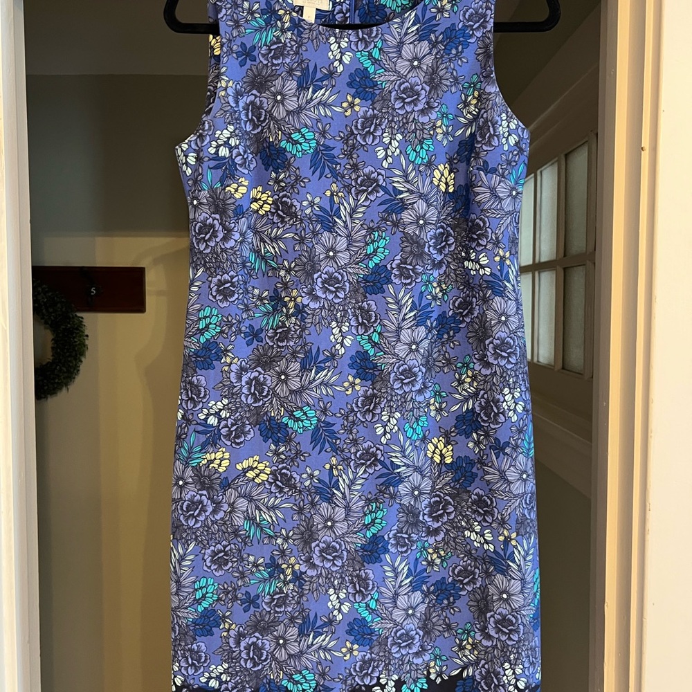 Talbots Blue and Green Floral Mini Dress